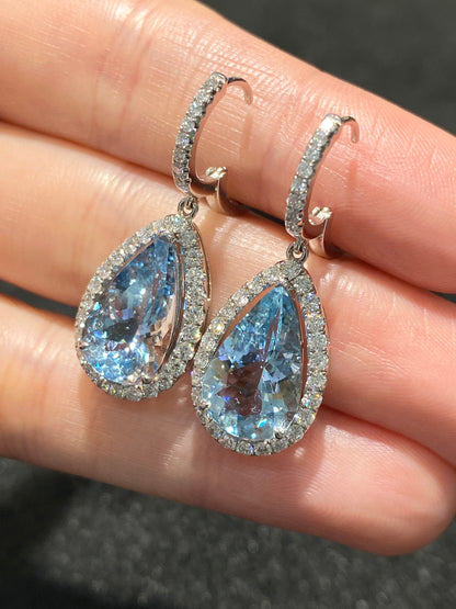 Natural Aquamarine Earrings 6.19ct
