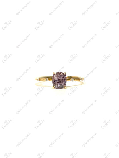 Natural Purplish Grey Spinel 1.05ct Ring
