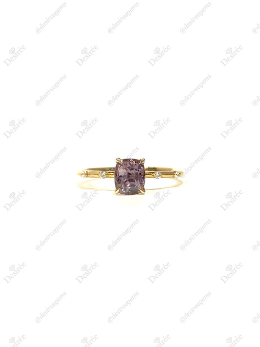 Natural Purplish Grey Spinel 1.05ct Ring