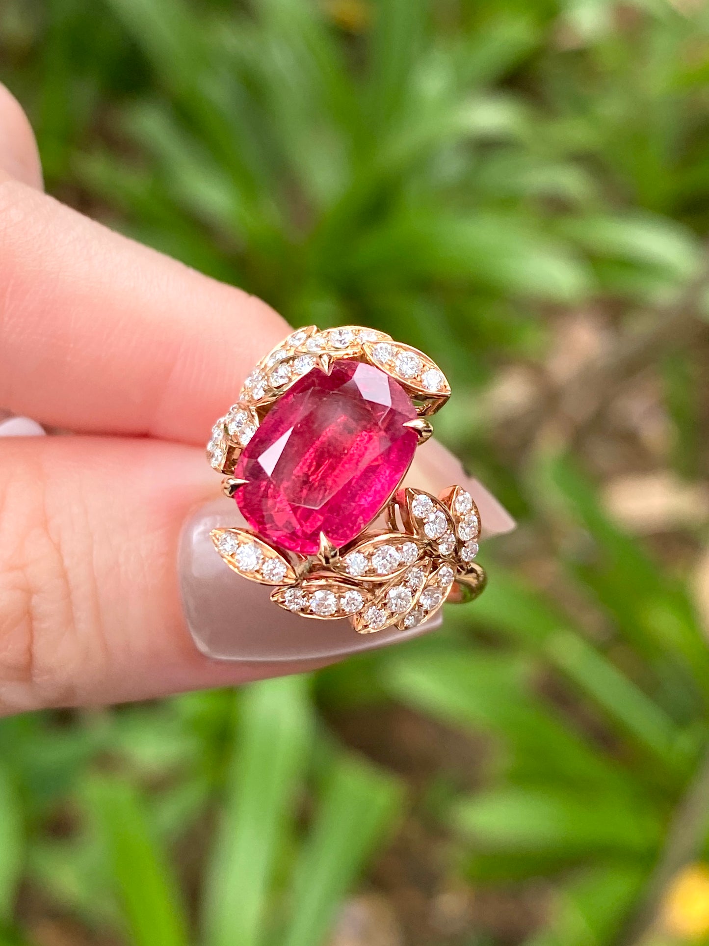 Natural Pink Tourmaline 4.05ct Ring