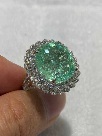 Natural Paraiba Tourmaline 19.31ct Ring