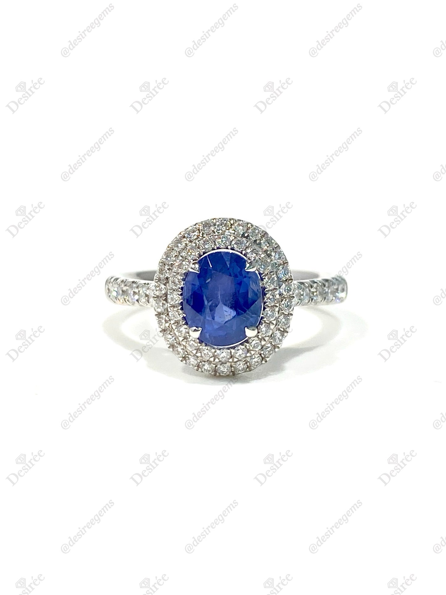 Natural Cornflower Blue Sapphire 1.57ct Ring