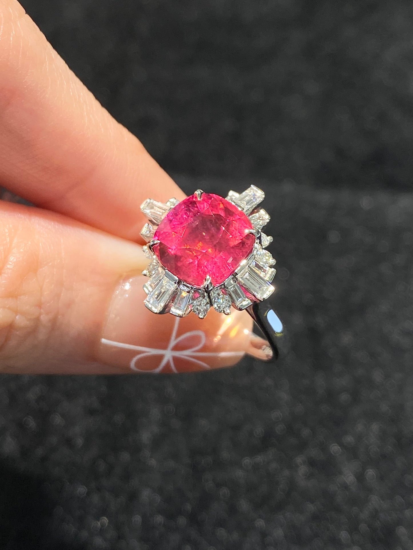 Natural Rubellite Tourmaline 3.74ct Ring