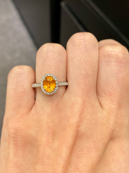 Natural Mandarin Garnet 1.73ct Ring