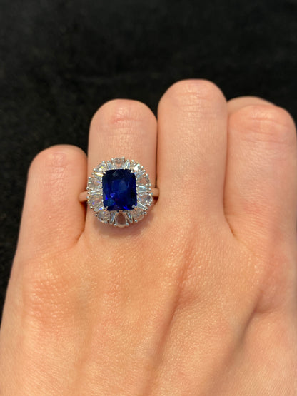 Natural Royal Blue Sapphire 3.48ct Ring