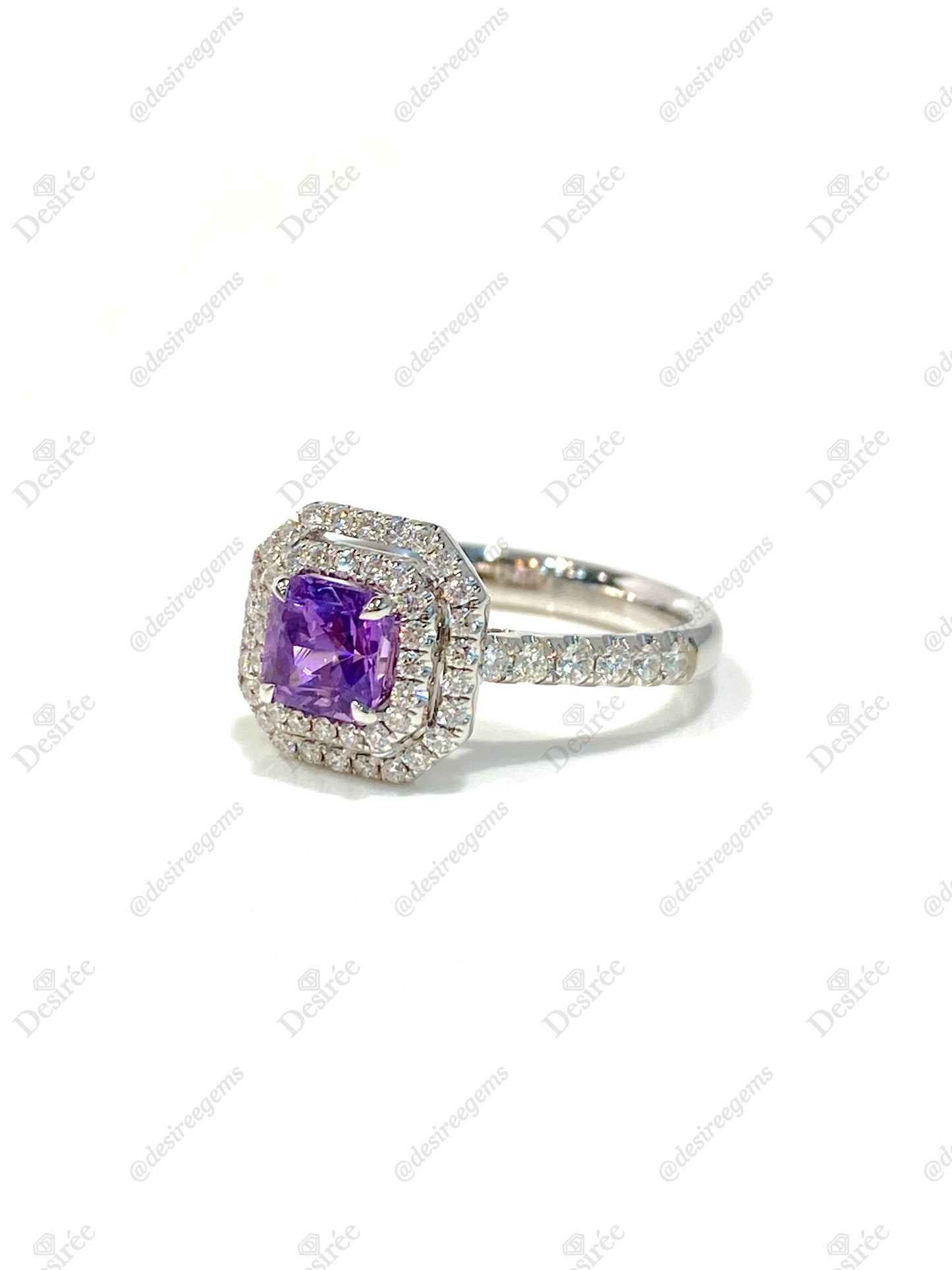 Natural Unheated Purple Sapphire 1.01ct Ring