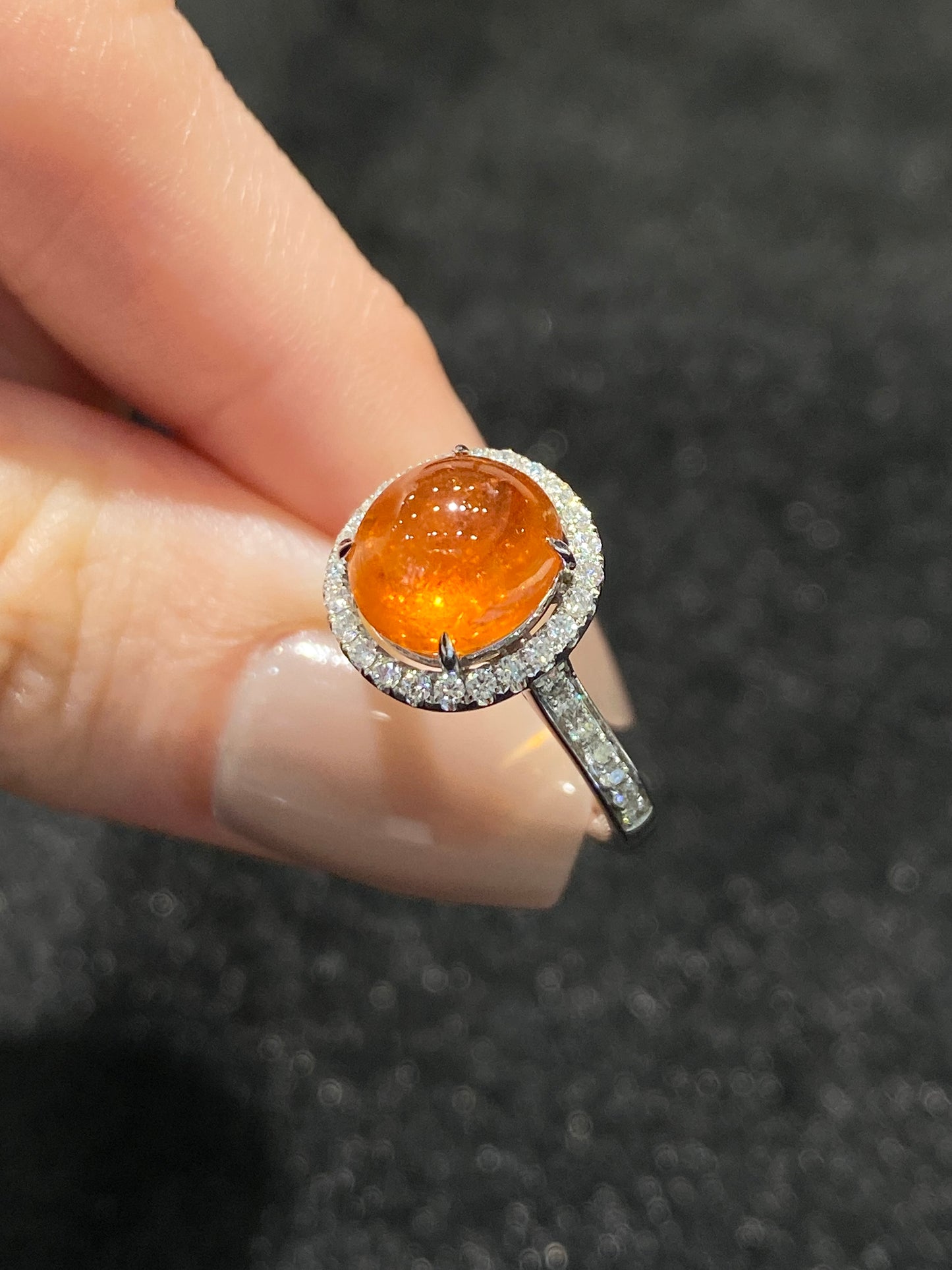 Natural Mandarin Garnet 3.71ct Ring