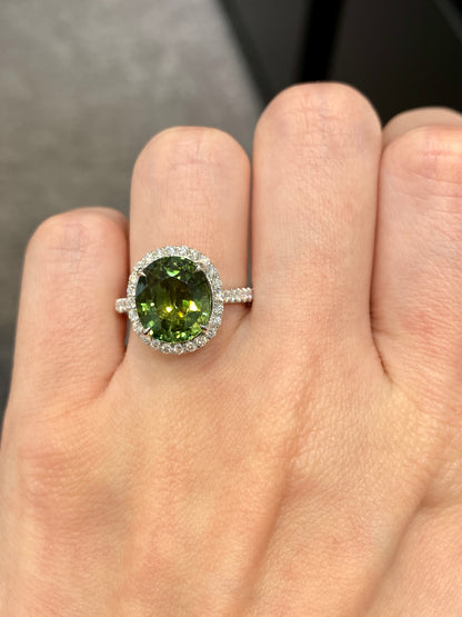 Natural Green Tourmaline 4.04ct Ring