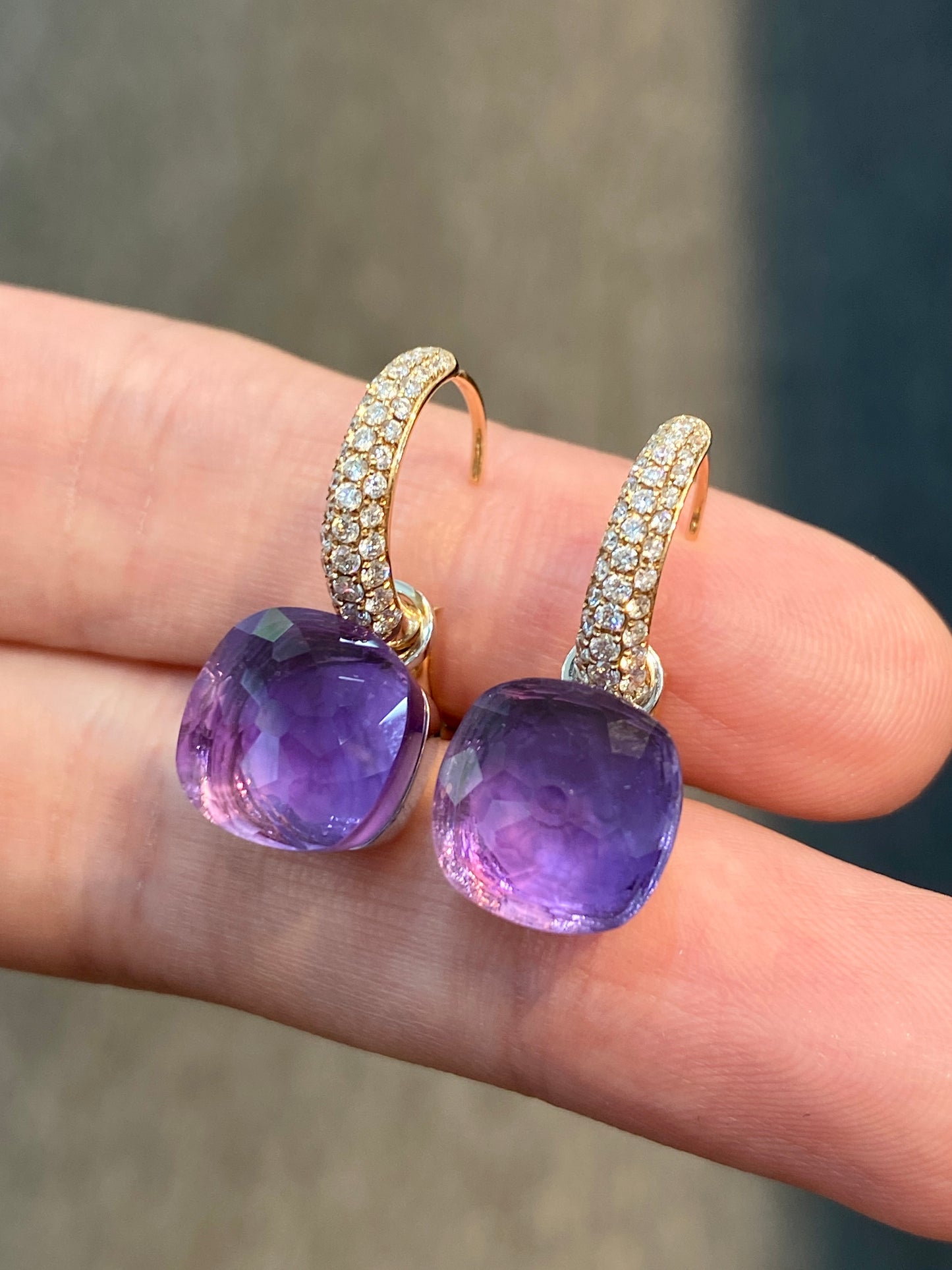 Natural Purple Amethyst 11.65ct Earrings