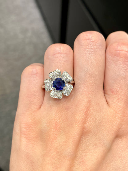 Natural Blue Sapphire 1.09ct Ring