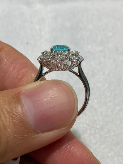 Natural Paraiba Tourmaline 1.63ct Ring