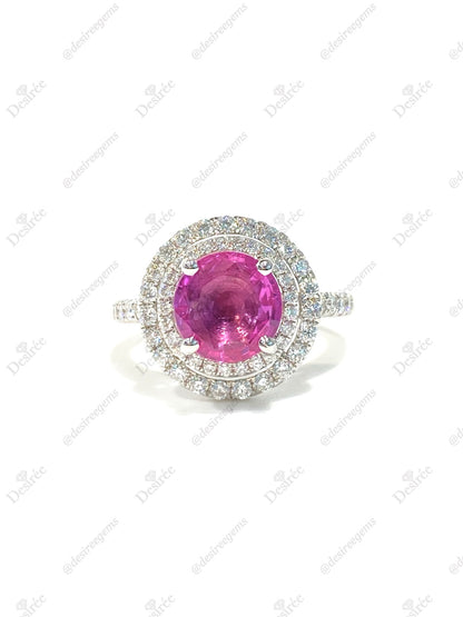 Natural Pink Sapphire 2.61ct Ring