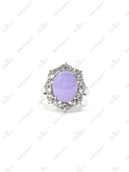 Natural Type A Lavender Jadeite Ring
