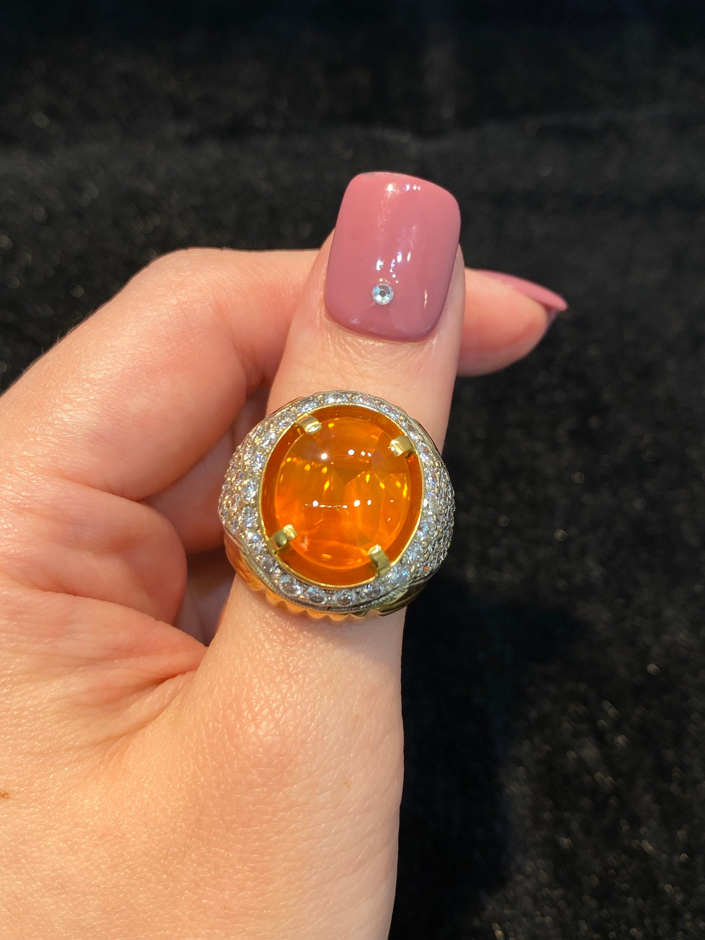 Natural Orange Sapphire Ring 8.15ct