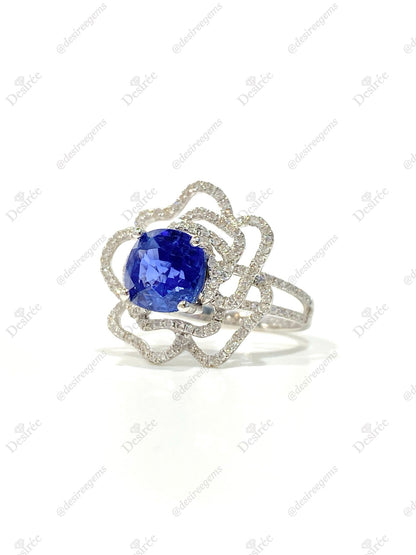 Natural Unheated Blue Sapphire 3.07ct Ring