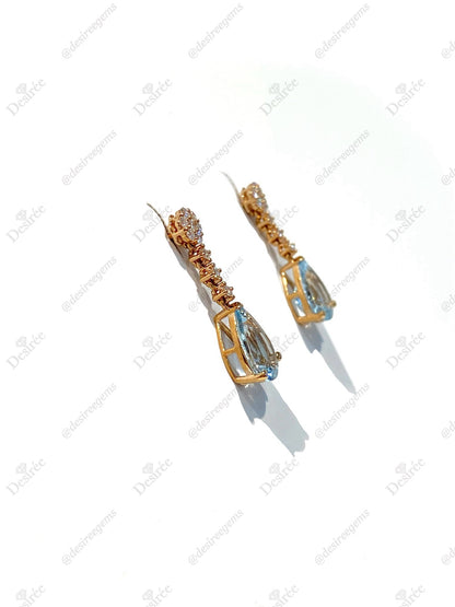 Natural Aquamarine Earrings 2.98ct