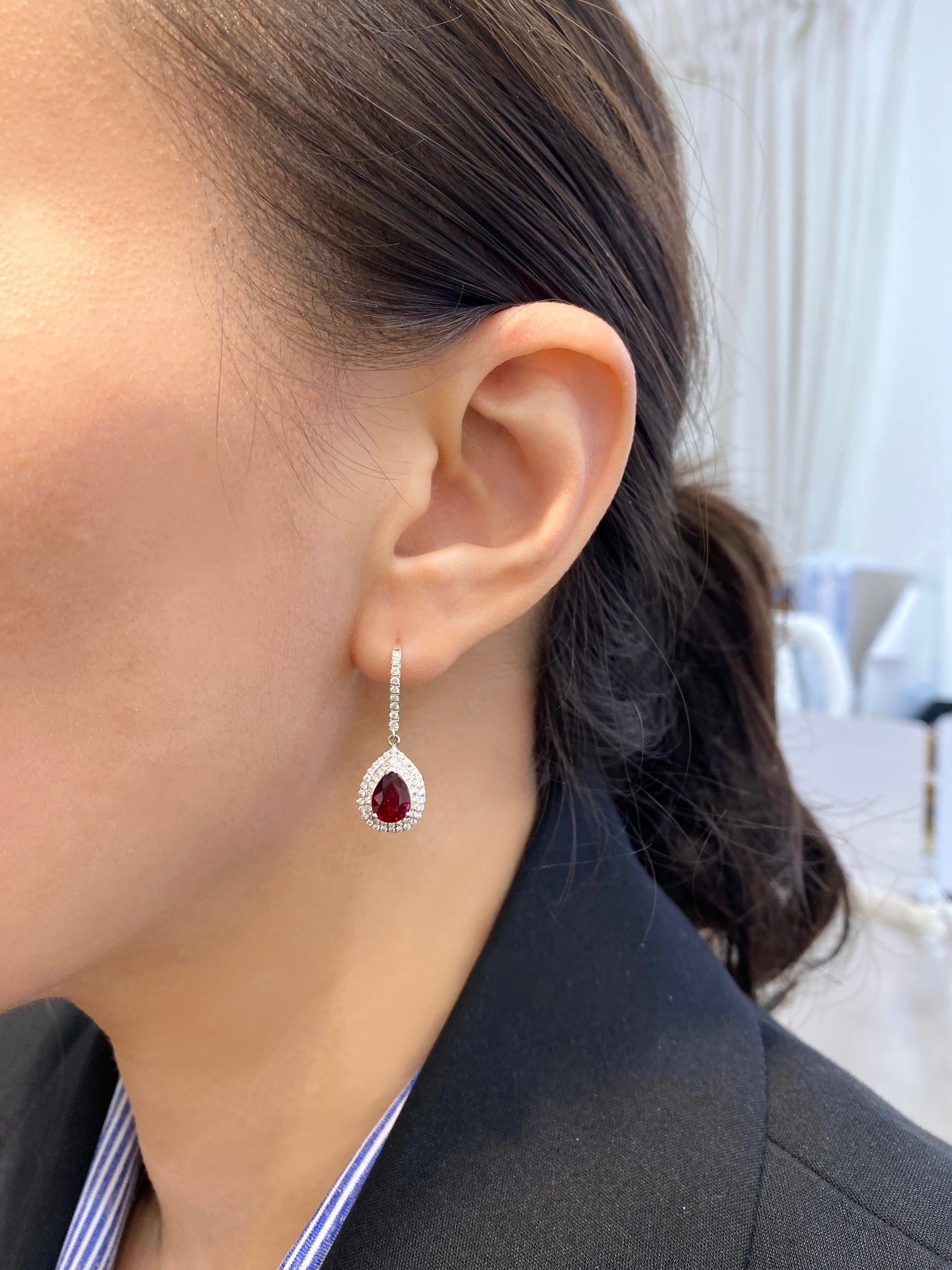 Natural Unheated Ruby 2.33ct Earrings