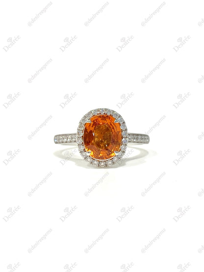 Natural Mandarin Garnet 2.08ct Ring