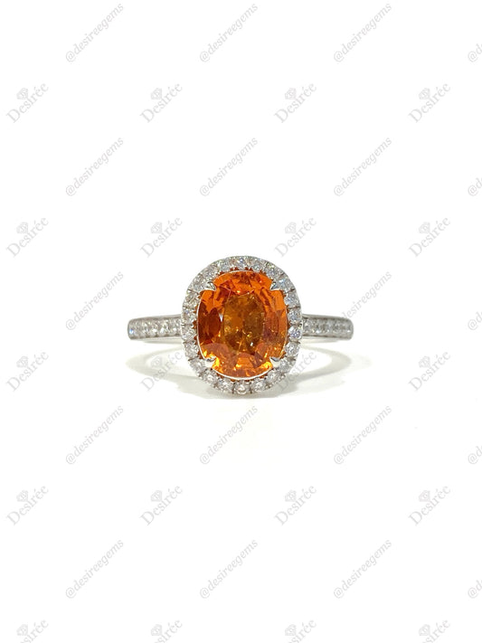 Natural Mandarin Garnet 2.08ct Ring