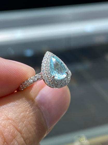 Natural Paraiba Tourmaline 0.94ct Ring