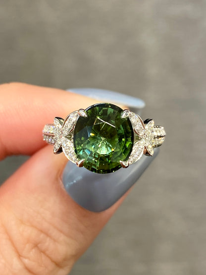 Natural Green Tourmaline 3.53ct Ring