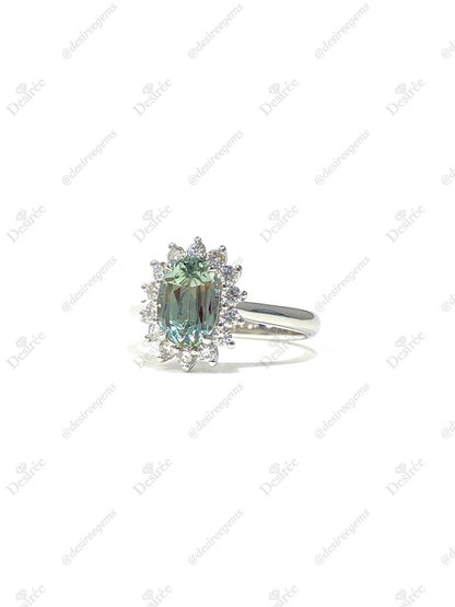 Natural Bluish Green Sapphire Ring 2.01ct