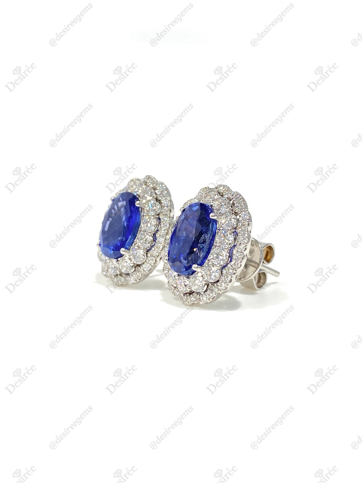 Natural Blue Sapphire 3.82ct Earrings