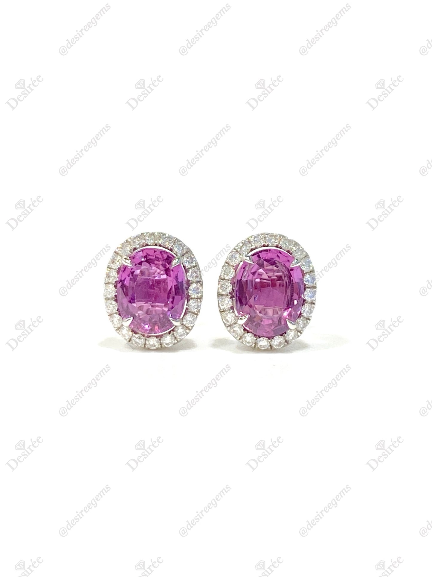 Natural Pink Sapphire Earrings 2.62ct