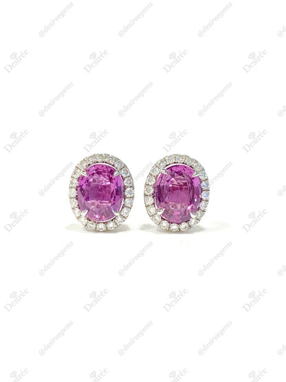 Natural Pink Sapphire Earrings 2.62ct