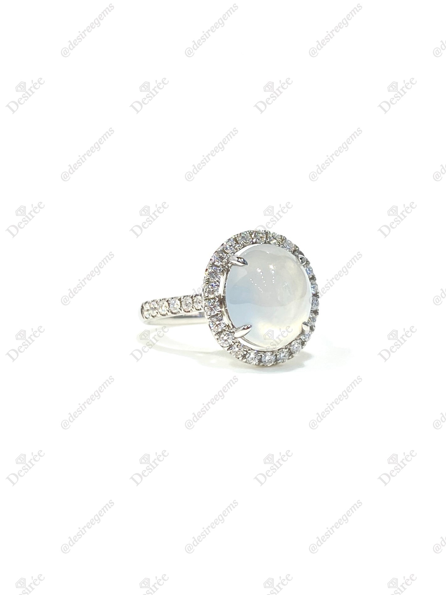 Natural Type A Icy Jadeite Ring