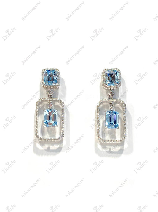 Natural Aquamarine Earrings 3.17ct