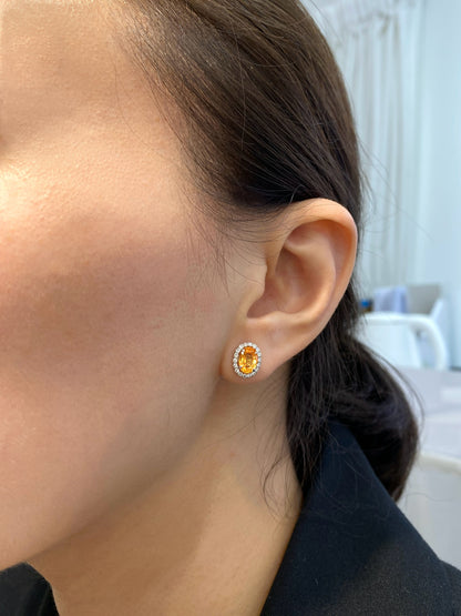 Natural Mandarin Garnet 2.45ct Earrings