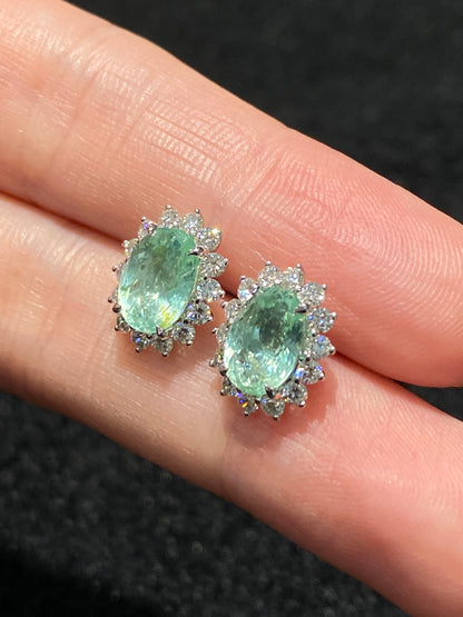 Natural Paraiba Tourmaline 3.04ct Earrings