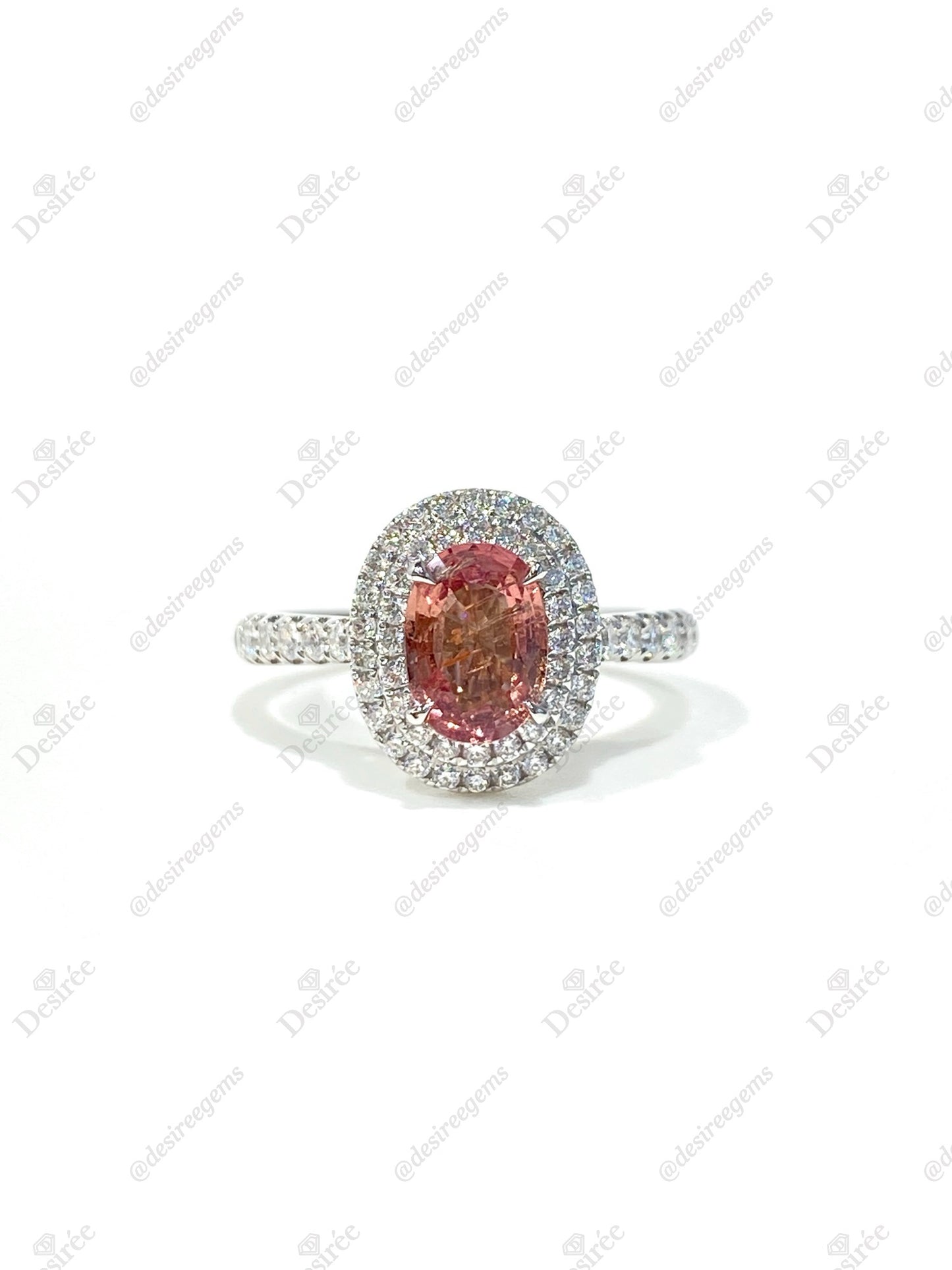 Natural Unheated Padparadscha Sapphire 1.02ct Ring
