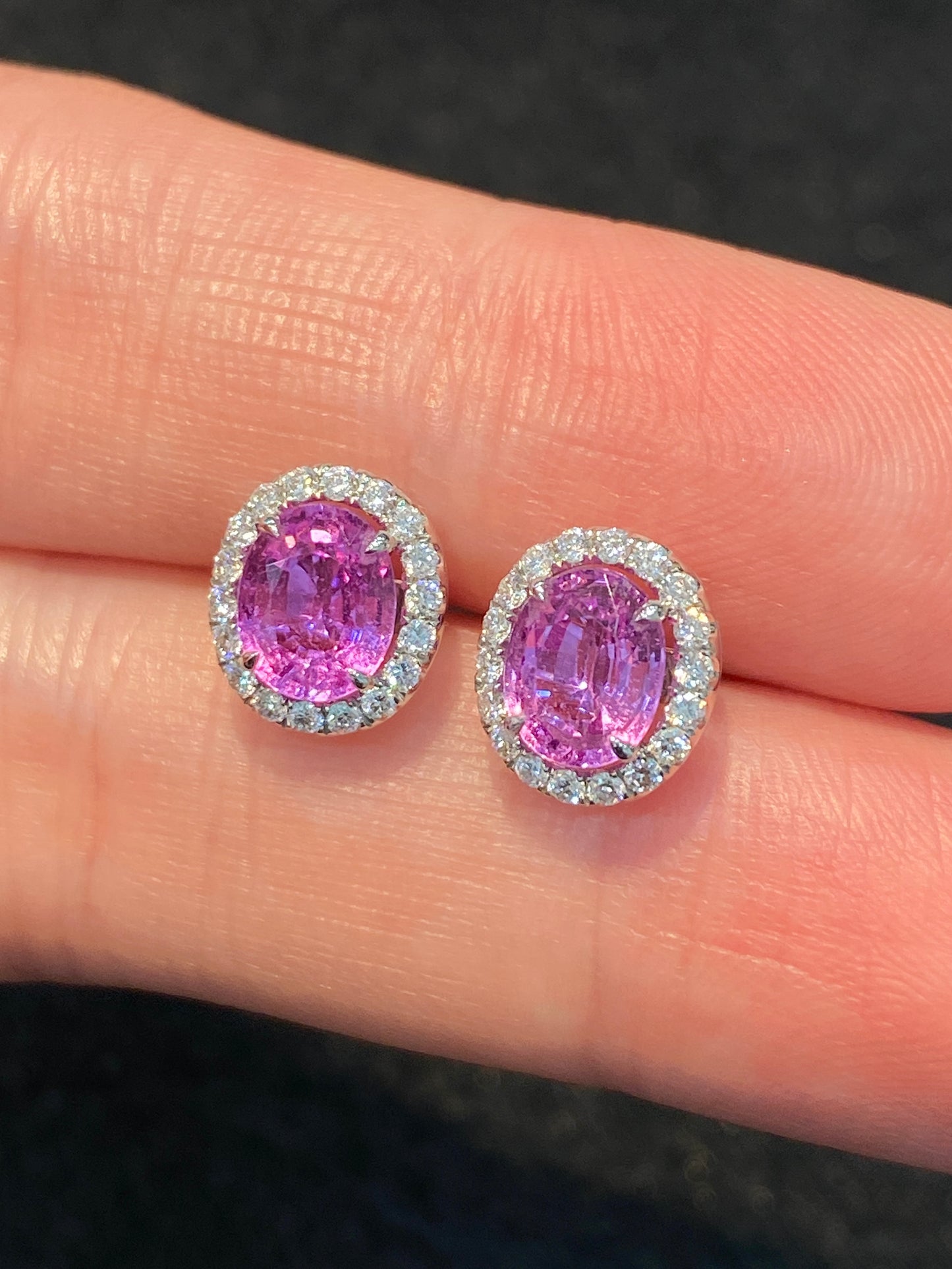 Natural Pink Sapphire Earrings 1.86ct