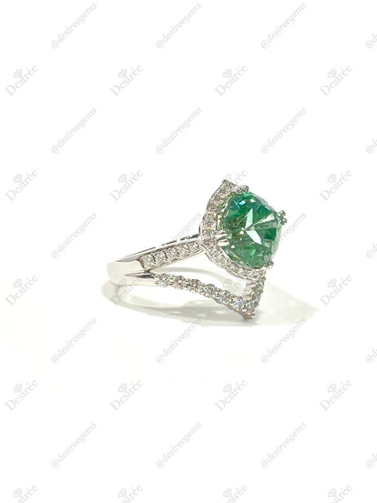 Natural Bluish Green Tourmaline 5.27ct Ring