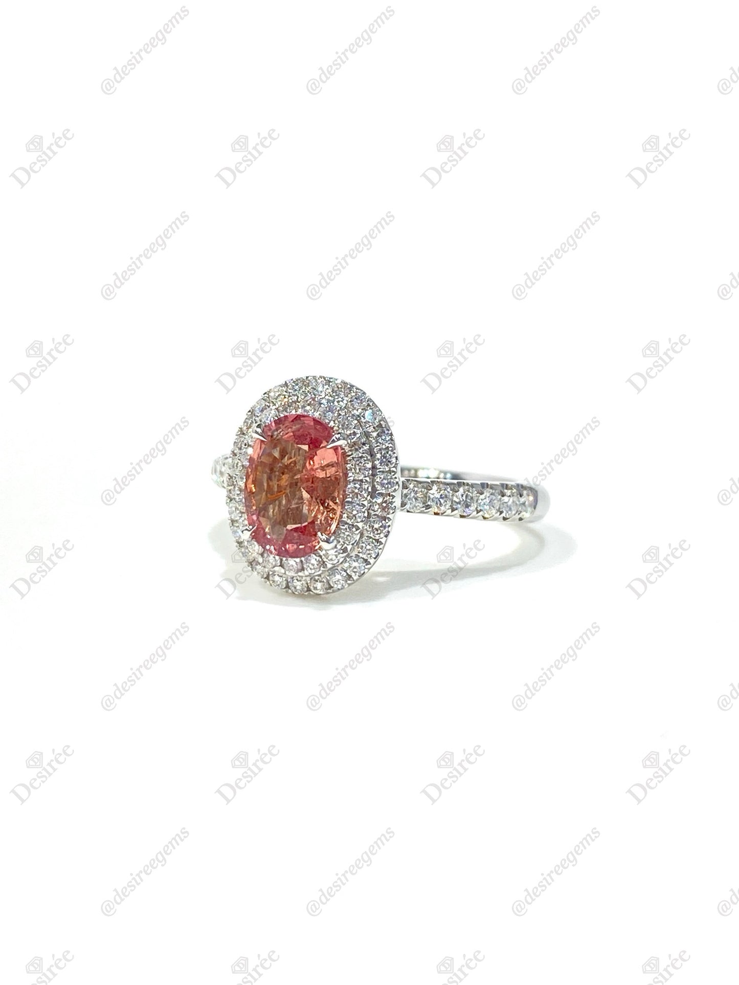 Natural Unheated Padparadscha Sapphire 1.02ct Ring