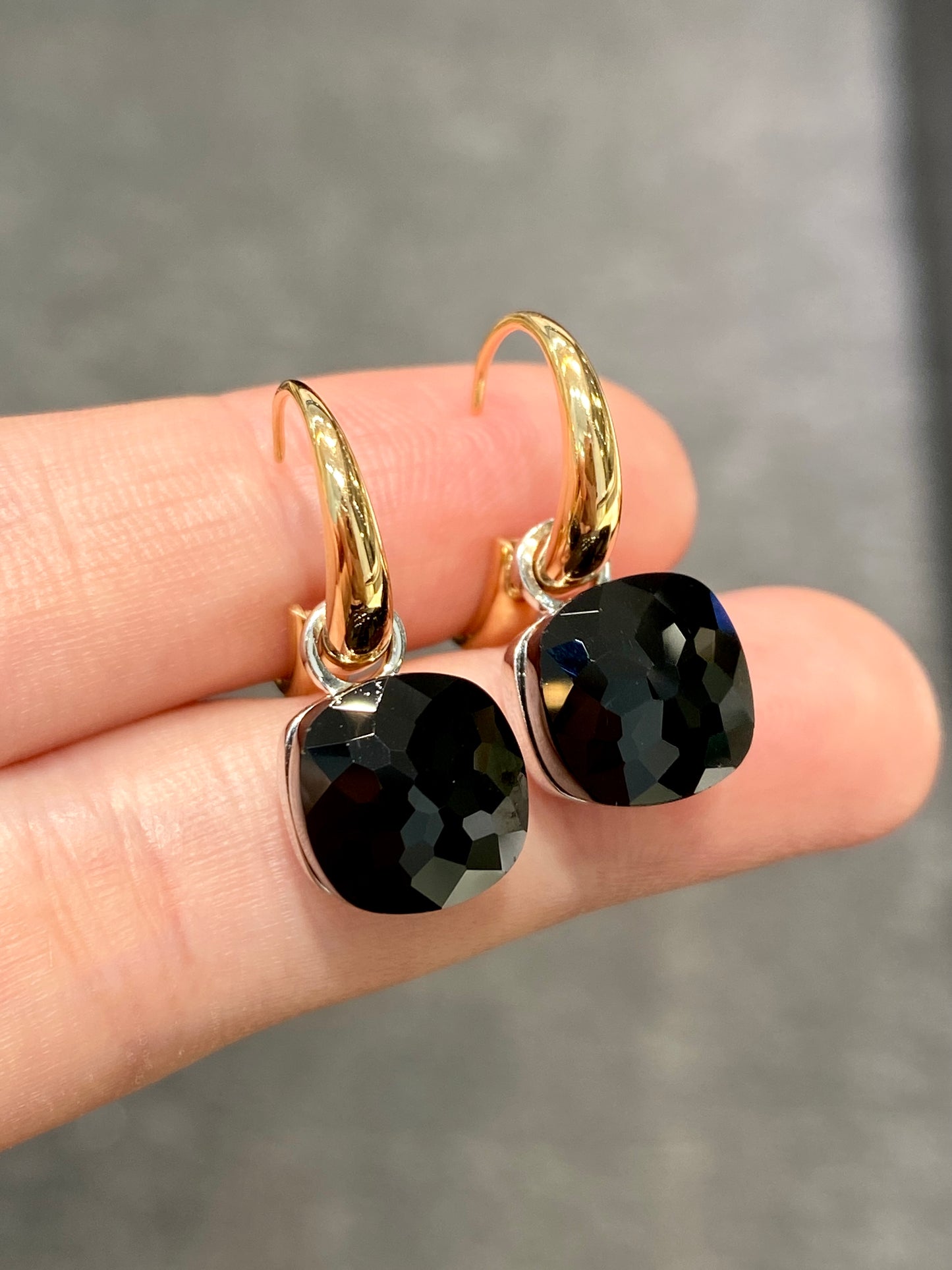 Natural Black Onyx 15.4ct Earrings