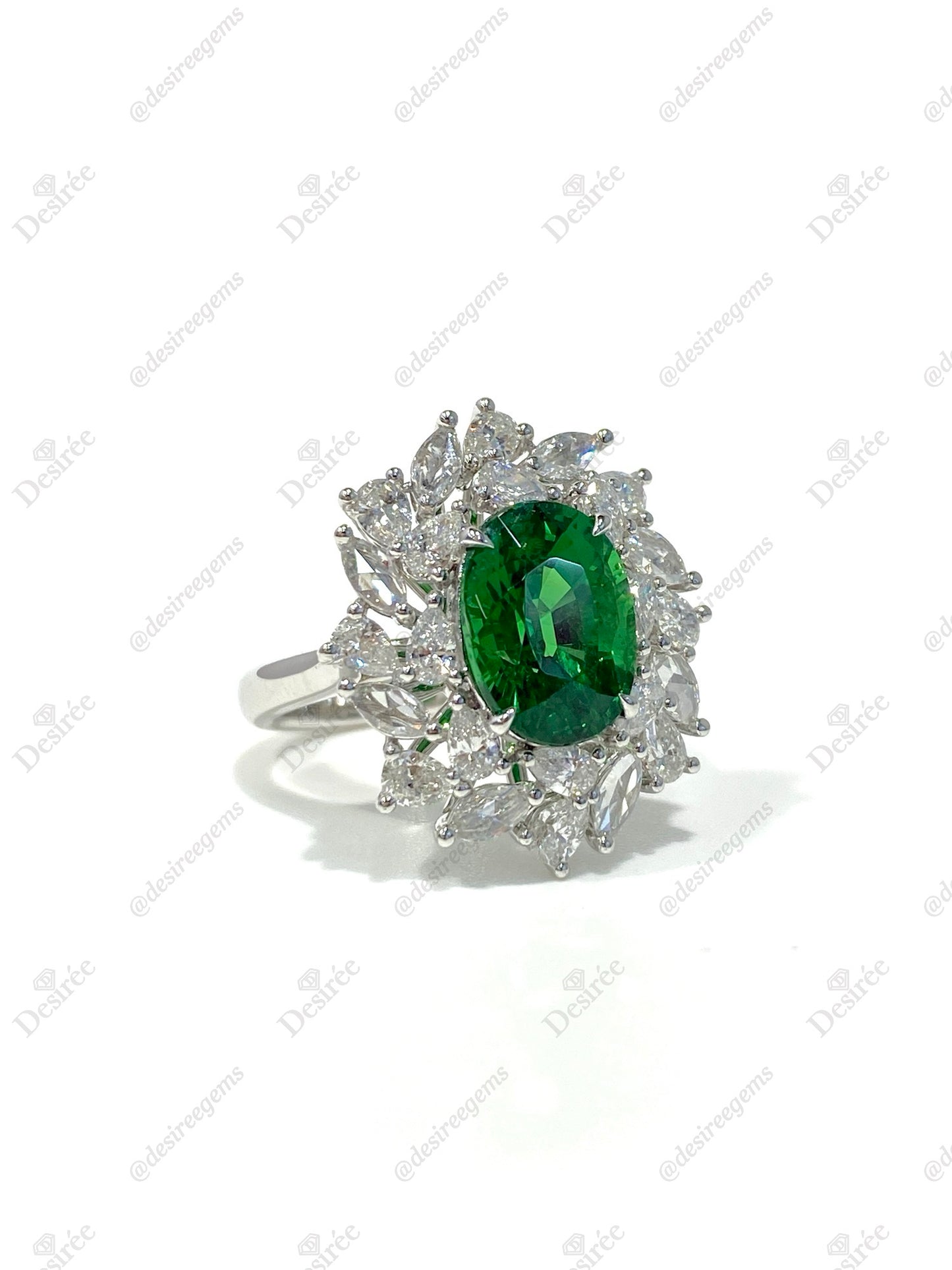 Natural Green Garnet 4.08ct Ring