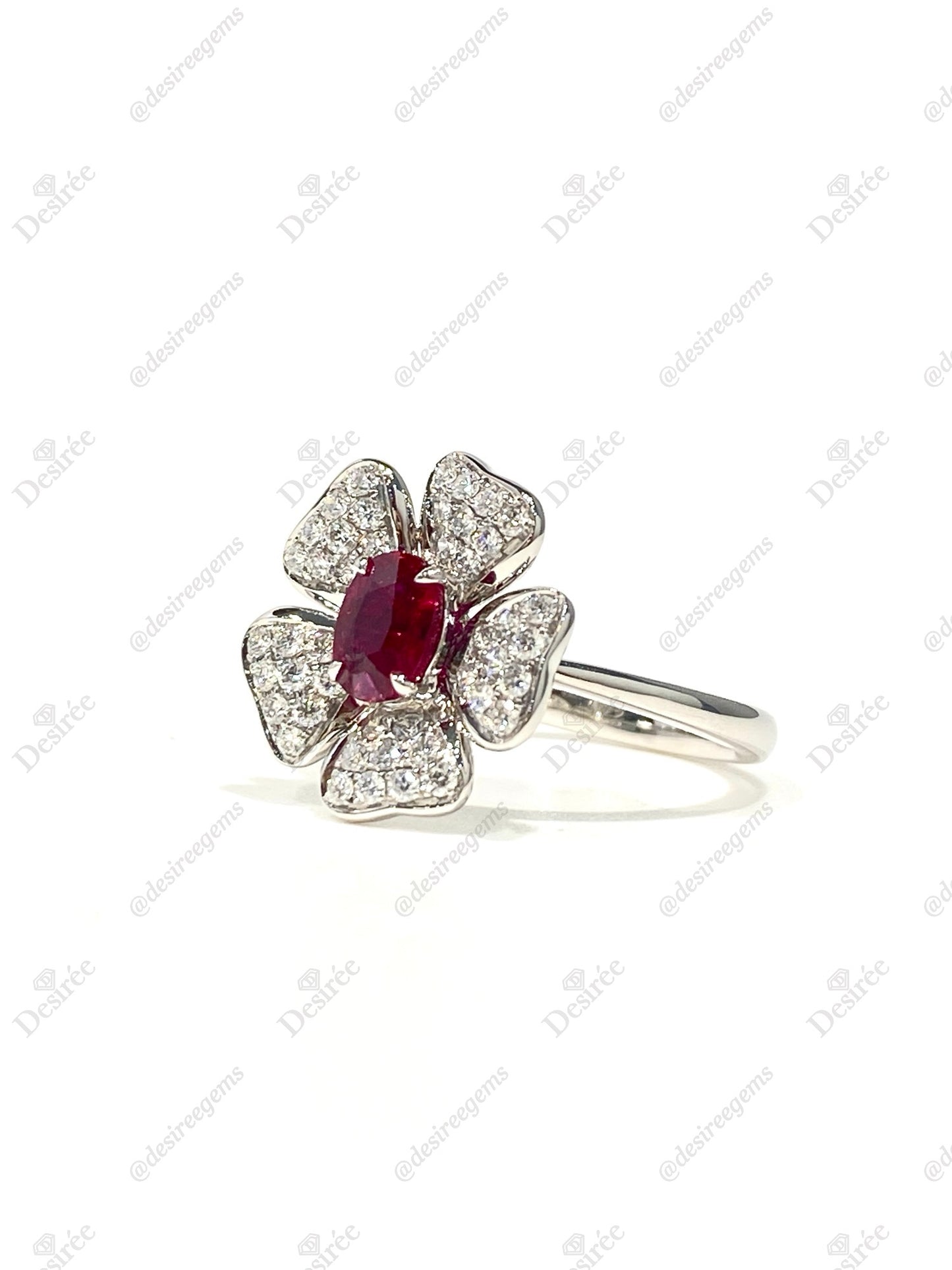 Natural Unheated Ruby 0.73ct Ring