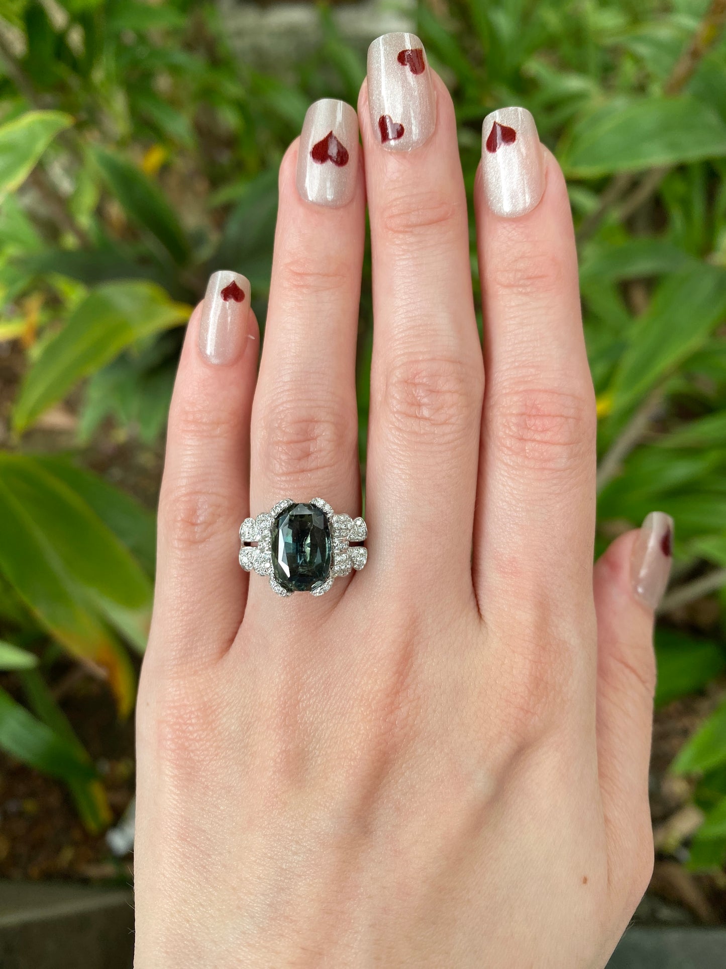 Natural Unheated Yellowish Green Sapphire Ring 5.46ct