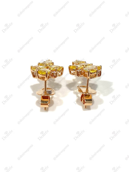 Natural Yellow Sapphire 4.05ct Earrings