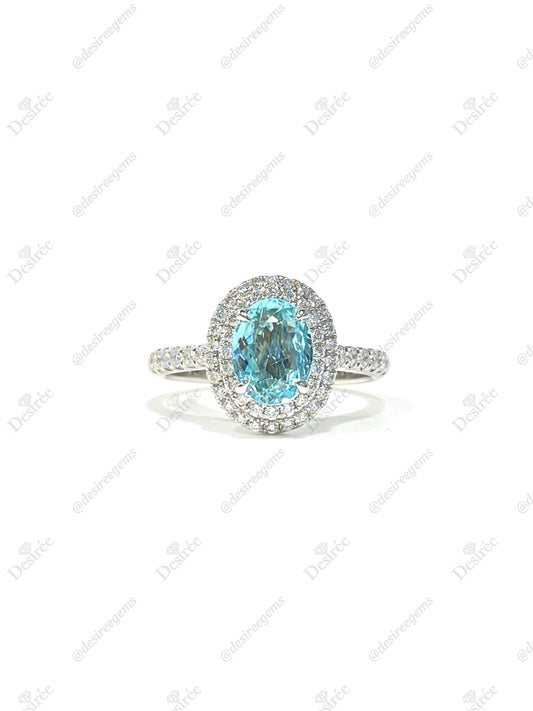 Natural Paraiba Tourmaline 0.91ct Ring