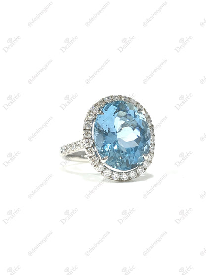 Natural Aquamarine 6.39ct Ring