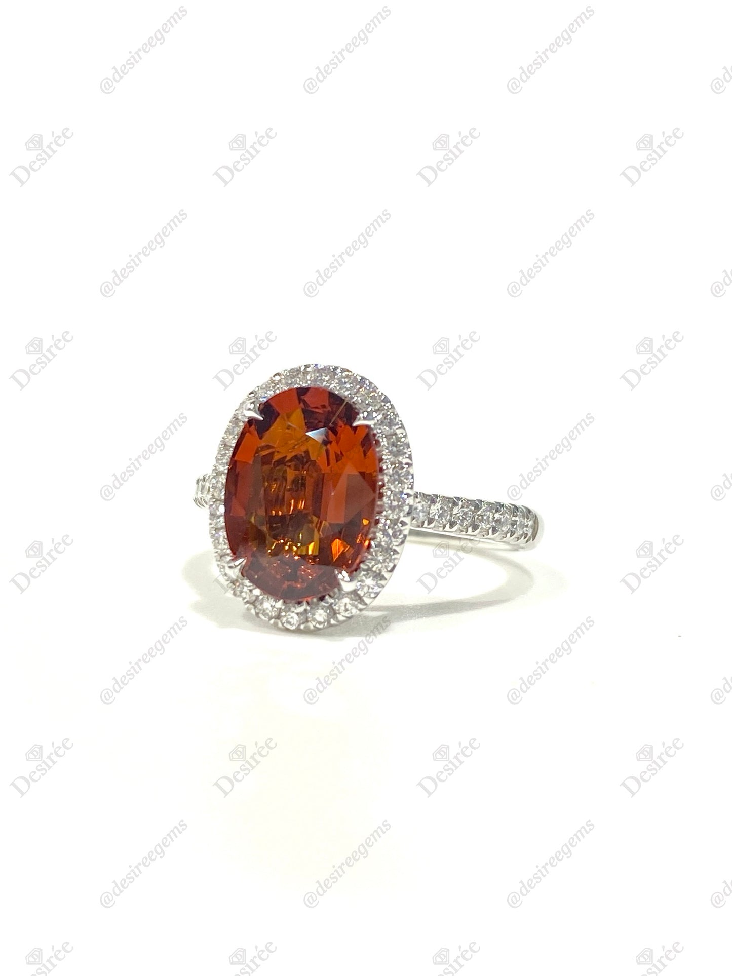 Natural Mandarin Garnet 3.07ct Ring