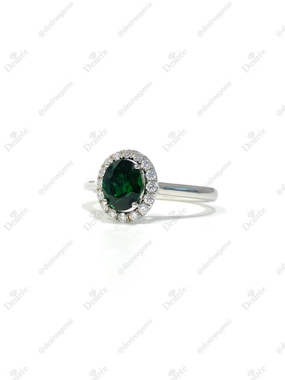 Natural Green Garnet / Tsavorite 1.29ct Ring