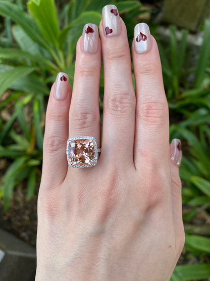 Natural Morganite 7.89ct Ring