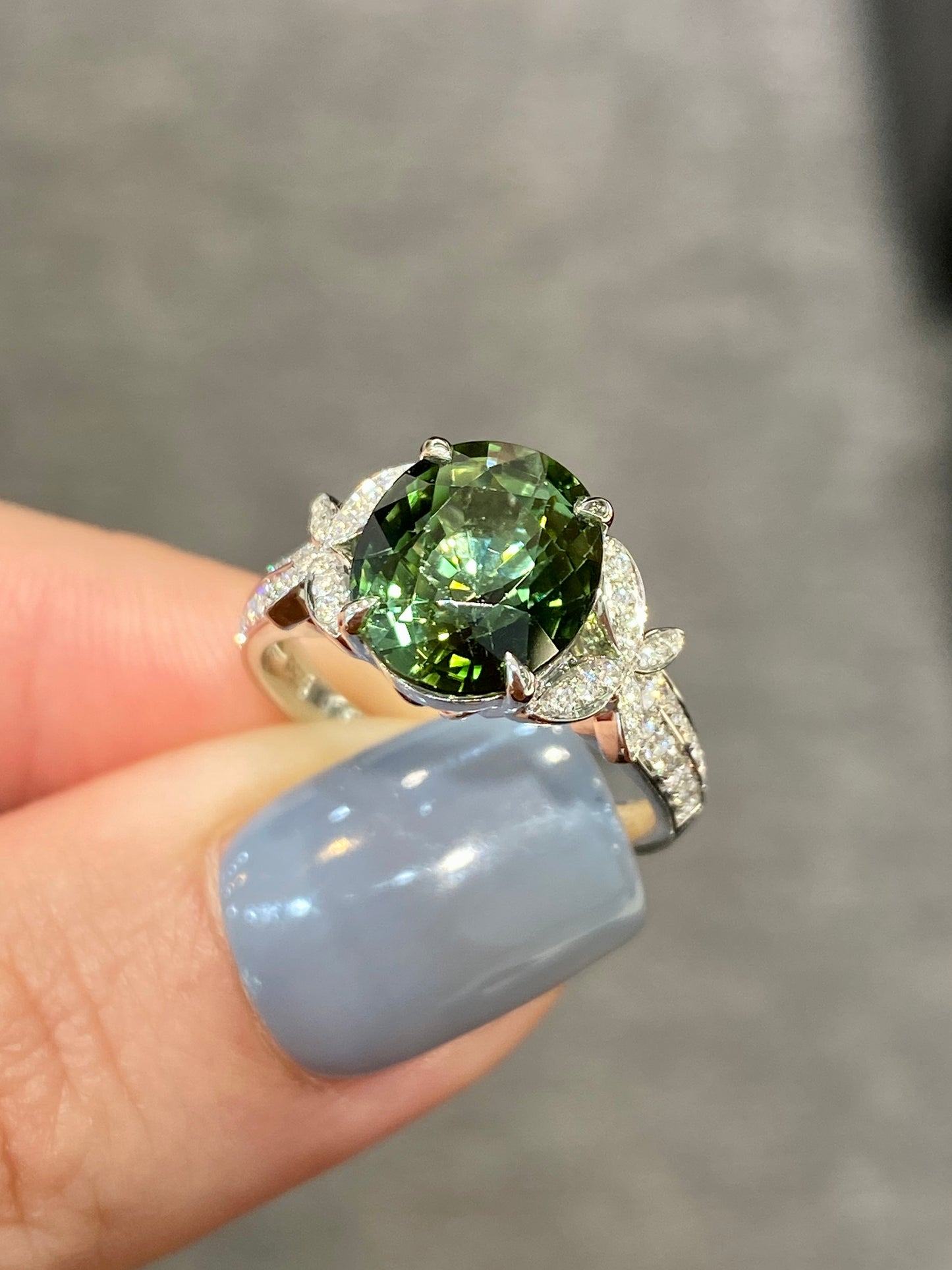 Natural Green Tourmaline 3.53ct Ring