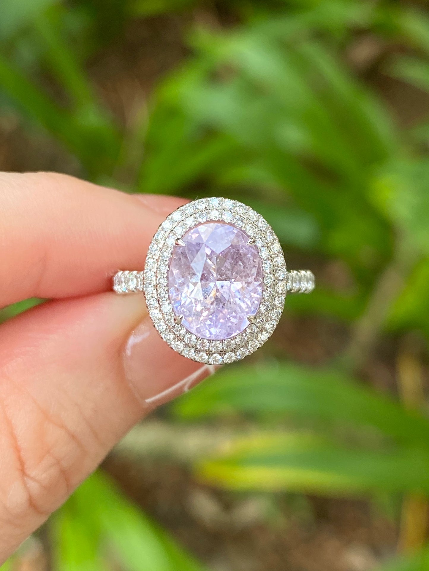 Natural Unheated Lavender Sapphire 3.78ct Ring