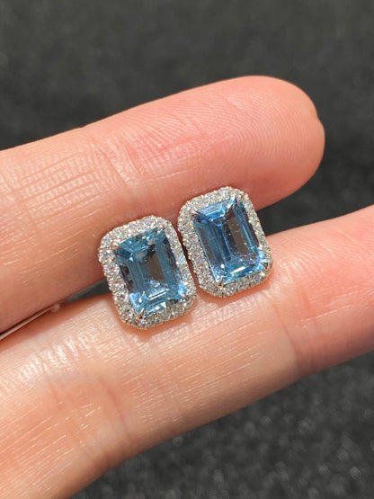 Natural Aquamarine Earrings 2.19ct